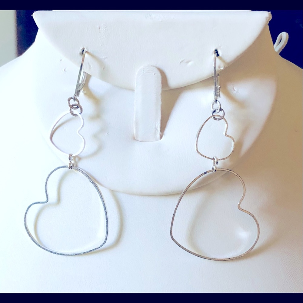 Dangling Double Heart Earrings